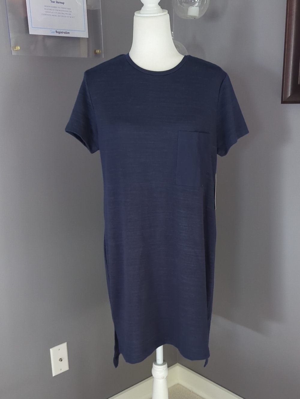 RD Style Navy Midi T-Shirt Dress with Pocket